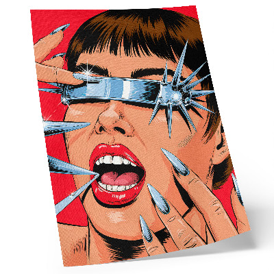 Grafică modernă pe pânză Elemente futuriste, culori intense, dinamică