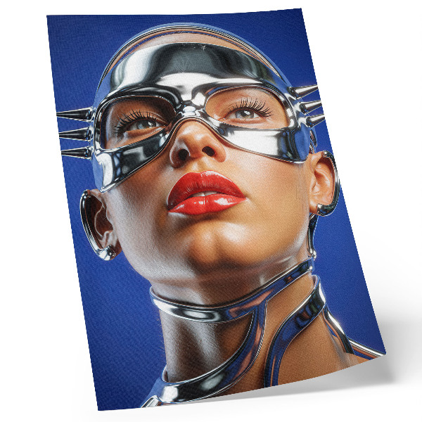 Poster rezistent pentru perete Figură futuristă, culori intense, modernitate