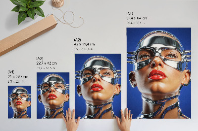 Poster rezistent pentru perete Figură futuristă, culori intense, modernitate