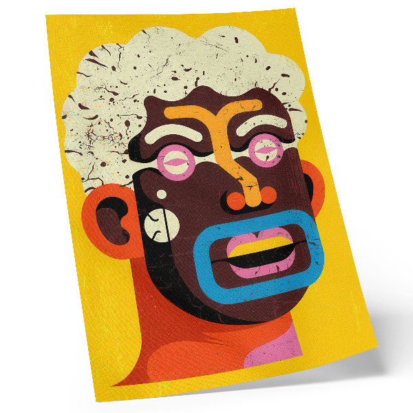 Poster rezistent pentru perete Portret colorat, forme abstracte, culori intense
