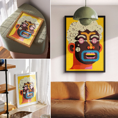 Poster rezistent pentru perete Portret colorat, forme abstracte, culori intense