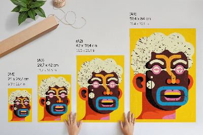 Poster rezistent pentru perete Portret colorat, forme abstracte, culori intense