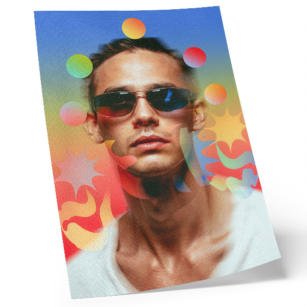 Poster rezistent pentru perete Paletă suculentă de forme abstracte portret dinamic