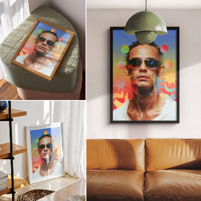 Poster rezistent pentru perete Paletă suculentă de forme abstracte portret dinamic