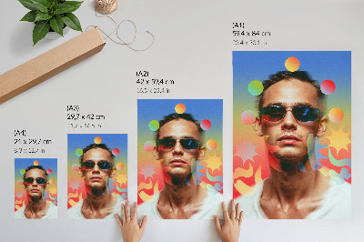Poster rezistent pentru perete Paletă suculentă de forme abstracte portret dinamic