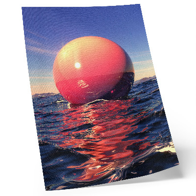 Poster în culori saturate O minge uriașă pe apă în culori calde