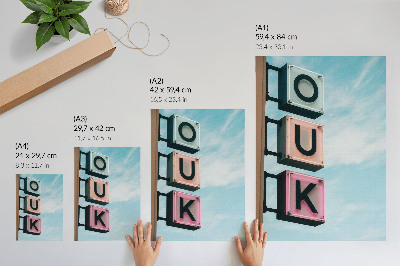 Grafică modernă pe pânză Litere neon culori pastelate modernitate