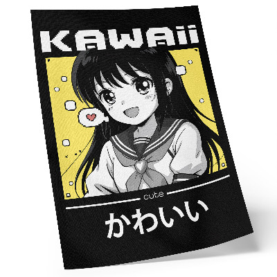 Poster rezistent pentru perete Linii negre în stil manga cu accente galbene