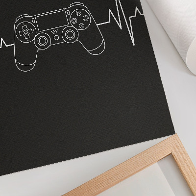 Poster rezistent pentru perete Temă minimalistă de jocuri, inimă alb-negru