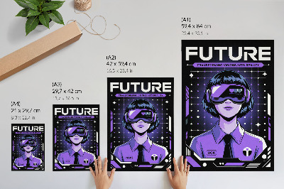 Grafică modernă pe pânză Temă dinamică violetă pentru tehnologia viitorului