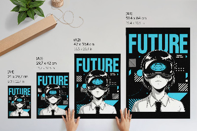 Poster rezistent pentru perete Un personaj modern cu ochelari VR