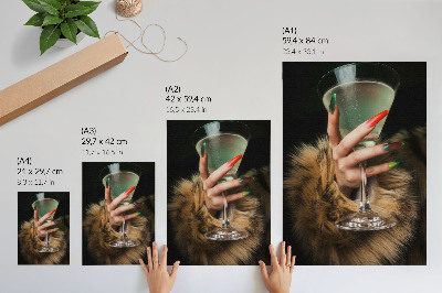 Grafică modernă pe pânză Mână cu unghii colorate din blană de sticlă