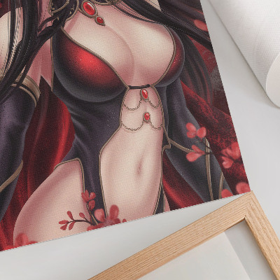 Poster rezistent pentru perete Eleganță de frumusețe anime, roșu dinamic negru