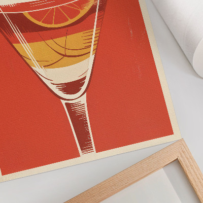 Poster în culori saturate Grafică cocktail în stil retro, eleganță, nostalgie