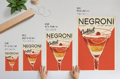 Poster în culori saturate Grafică cocktail în stil retro, eleganță, nostalgie