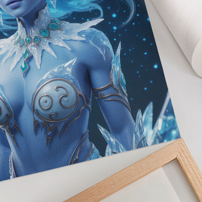 Grafică modernă pe pânză Atmosferă fantastică, figură magică, cristale de gheață