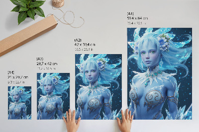 Grafică modernă pe pânză Atmosferă fantastică, figură magică, cristale de gheață