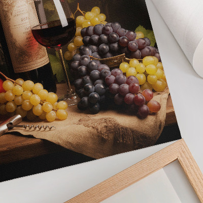 Poster rezistent pentru perete Sticlă de vin struguri măr trandafir eleganță