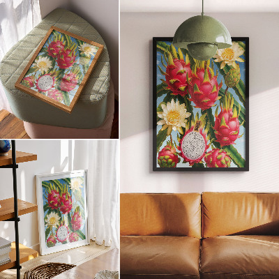 Grafică modernă pe pânză Fructe exotice cactuși cer culori strălucitoare