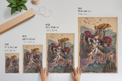 Poster rezistent pentru perete Studiu după Dürer: Sfântul Cristofor al II-lea de Albrecht Dürer