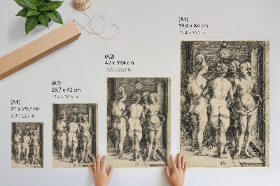 Grafică modernă pe pânză Patru femei goale de Albrecht Dürer