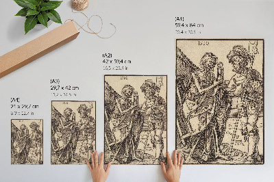 Grafică modernă pe pânză Moartea și Lansquenet (1510) de Albrecht Dürer