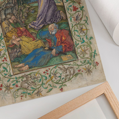 Poster în culori saturate Hristos pe Muntele Măslinilor (anii 1508 și 1580) de Albrecht Dürer și Georg Mack cel Bătrân