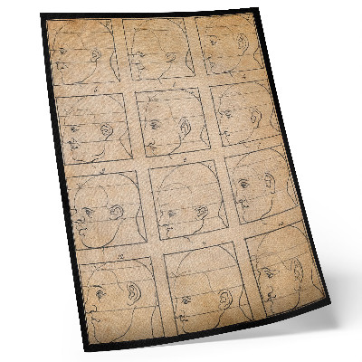 Grafică modernă pe pânză Douăsprezece profiluri umane în contur - desen de Albert Dürer, cca. 1794