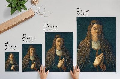 Poster rezistent pentru perete Portretul unei tinere cu părul desfăcut, 1497, de Albrecht Dürer
