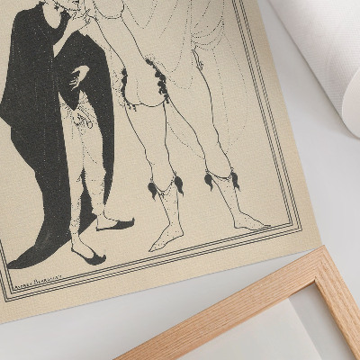 Poster în culori saturate Examenul Vestitorului bazat pe Lisistrata lui Aristofan, Aubrey Beardsley