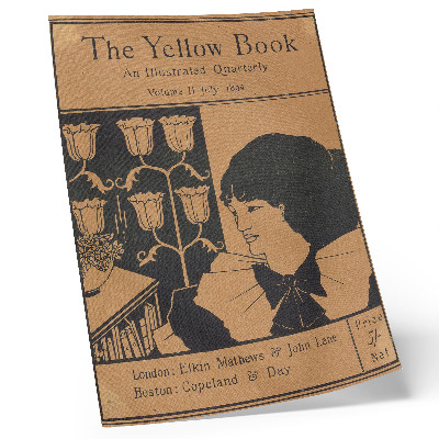 Poster în culori saturate Coperta cărții „Cartea Galbenă”, o publicație trimestrială ilustrată, volumul II, iulie 1894, Aubrey Beardsley