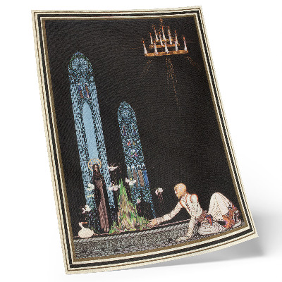 Grafică modernă pe pânză Ilustrația lui Kay Nielsen pentru cartea „La est de Soare și la vest de Lună” de Aubrey Beardsley