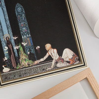 Grafică modernă pe pânză Ilustrația lui Kay Nielsen pentru cartea „La est de Soare și la vest de Lună” de Aubrey Beardsley