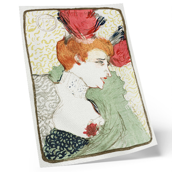 Grafică modernă pe pânză Bustul domnișoarei Lender (1895), imprimare de înaltă rezoluție de Henri de Toulouse-Lautrec