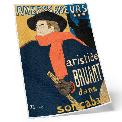 Poster rezistent pentru perete Ambasadorii lui Aristide Bruant dans son cabaret 1892 imprimare de înaltă rezoluție de Henri de Toulouse-Lautrec