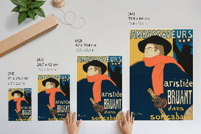 Poster rezistent pentru perete Ambasadorii lui Aristide Bruant dans son cabaret 1892 imprimare de înaltă rezoluție de Henri de Toulouse-Lautrec