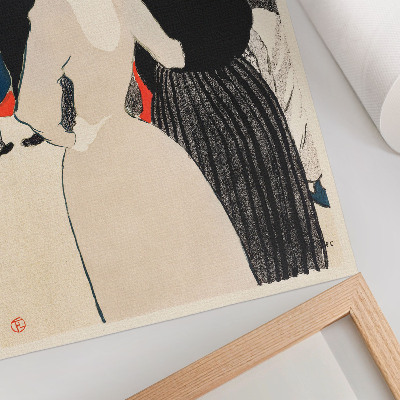 Poster rezistent pentru perete La Moulin Rouge, La Goulue și sora ei (1892), imprimare de înaltă rezoluție de Henri de Toulouse-Lautrec