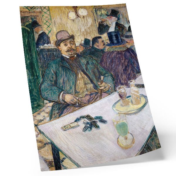 Poster în culori saturate Domnul Boileau în cafenea (1893) - o pictură de înaltă rezoluție de Henri de Toulouse-Lautrec
