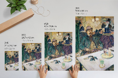 Poster în culori saturate Domnul Boileau în cafenea (1893) - o pictură de înaltă rezoluție de Henri de Toulouse-Lautrec