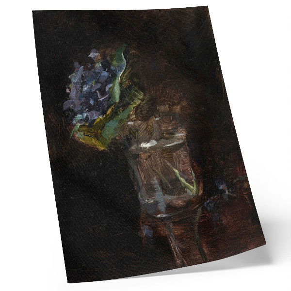 Grafică modernă pe pânză Henri de Toulouse-Lautrec, Buchet de violete într-o vază (1882), natură moartă