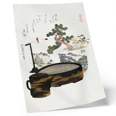 Grafică modernă pe pânză Masa de ceai a lui Katsushiki Hokusai (1822) – imprimeu vintage japonez