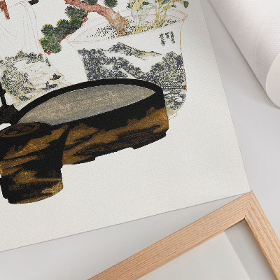 Grafică modernă pe pânză Masa de ceai a lui Katsushiki Hokusai (1822) – imprimeu vintage japonez
