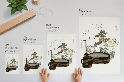 Grafică modernă pe pânză Masa de ceai a lui Katsushiki Hokusai (1822) – imprimeu vintage japonez