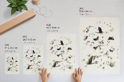 Grafică modernă pe pânză Fluturii și moliile de Hokusai (1830-1850)