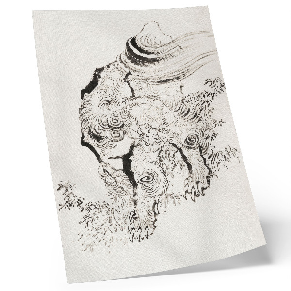 Poster rezistent pentru perete Tigrul japonez de Hokusai, Album de schițe (1760-1849)