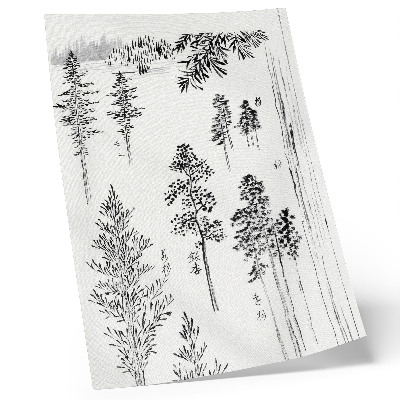 Poster în culori saturate Pinii lui Hokusai (1800-1900) – gravură japoneză de epocă pe lemn