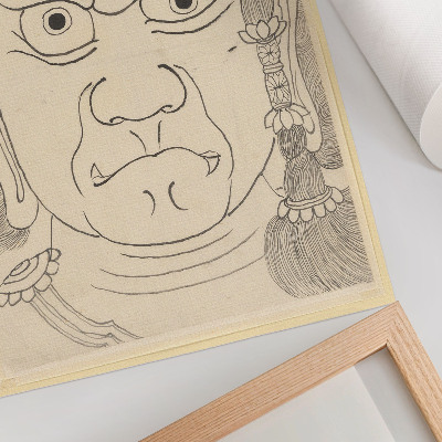 Grafică modernă pe pânză Mască Fudō Myōō, școala Katsushika Hokusai