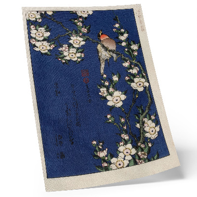 Poster rezistent pentru perete Katsushika Hokusai (1760-1849), Robin pe o ramură de cireș