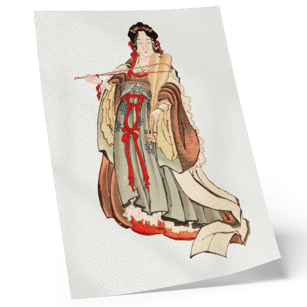 Grafică modernă pe pânză Benten (Zeița Iubirii) (secolele XVIII-XIX), o ilustrație a unei femei japoneze din epoca de piatră de Katsushika Hokusai