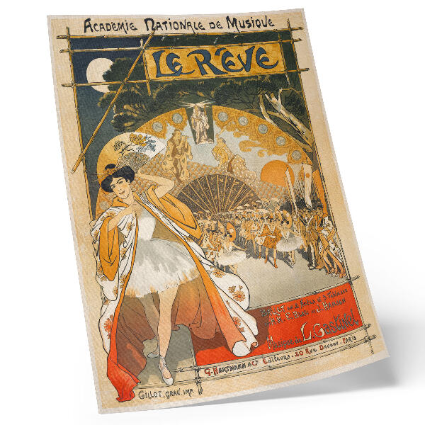 Poster în culori saturate Visul (1891) de Théophile Alexandre Steinlen